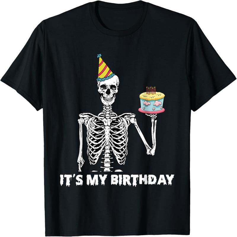 Skeleton This is My Birthday Party Happy Halloween Birthday T-Shirt