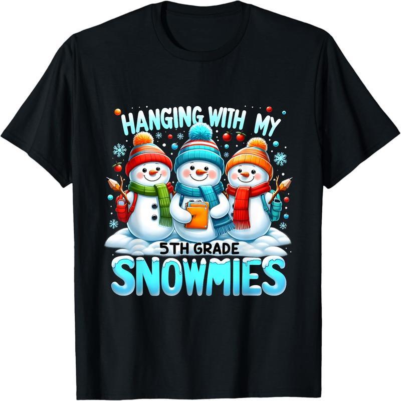 Christmas Teacher T-Shirt with My 5th Grade Snowmies