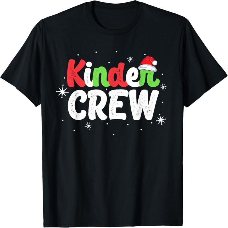 Kinder Crew T-Shirt, Christmas, Kindergarten Teacher Matching T-Shirt
