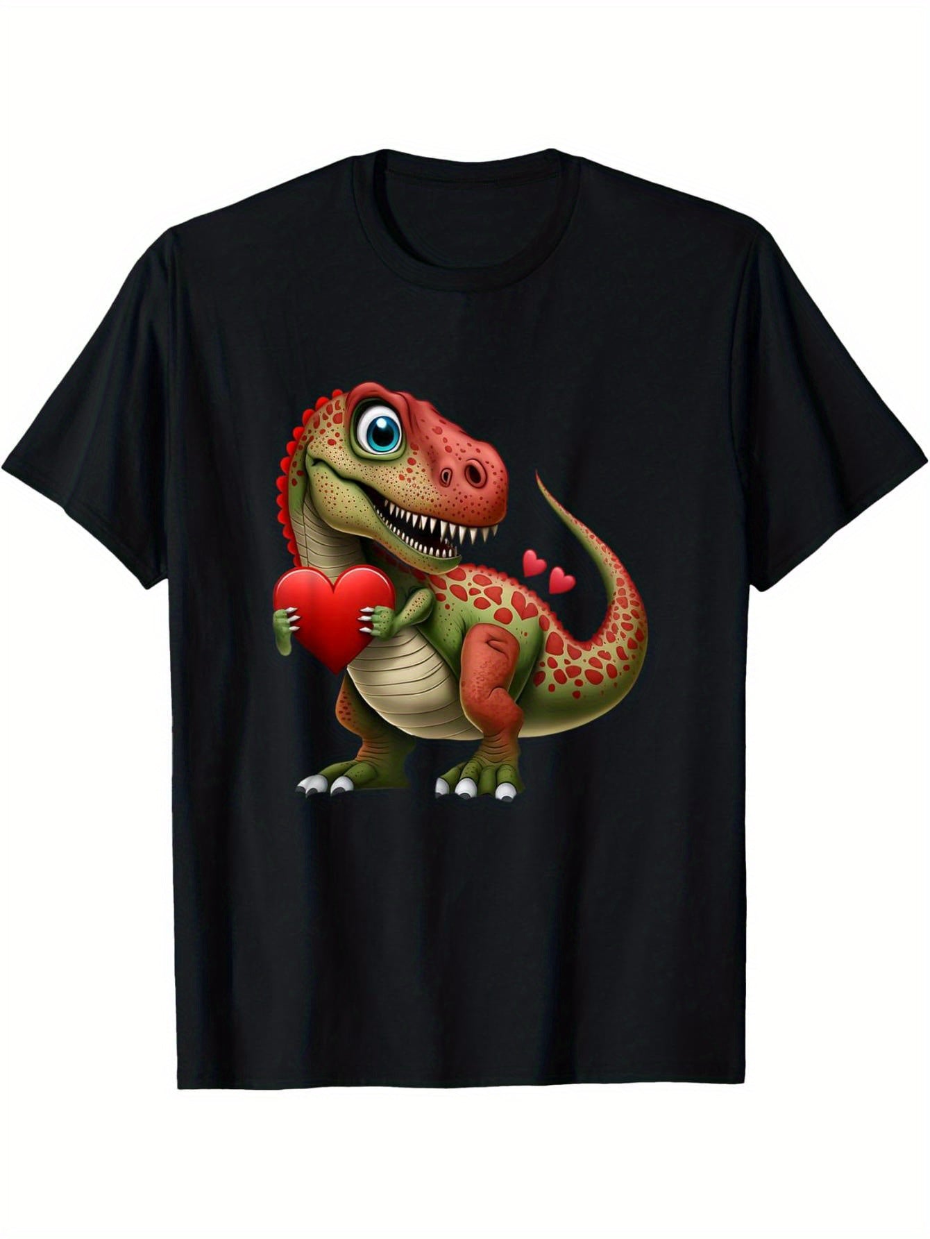 Valentine's Day Cute Dinosaur Tyrannosaurus Rex Red Love Valentine's Day Boy, Girl T-Shirt