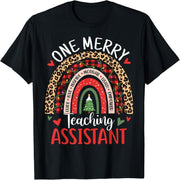 A Happy Teaching Assistant Rainbow Christmas Teacher Assistant T-shirt