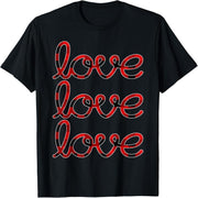 Love Shirt, Women's, Men's, Boys, Girls, Buffalo Plaid, Cute Valentine's Day T-Shirt