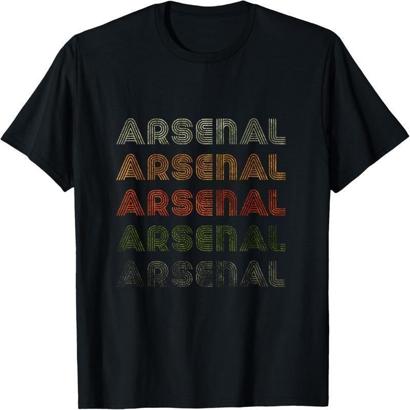 Love Arsenal T-Shirt, Trash Rock Retro Style Black Arsenal T-Shirt