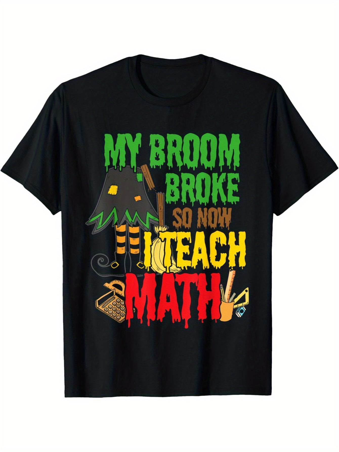 Horror Teacher Gift Creative Halloween Witch Math T-Shirt