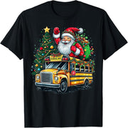 Christmas tree school bus driver costume teacher student t-shirt