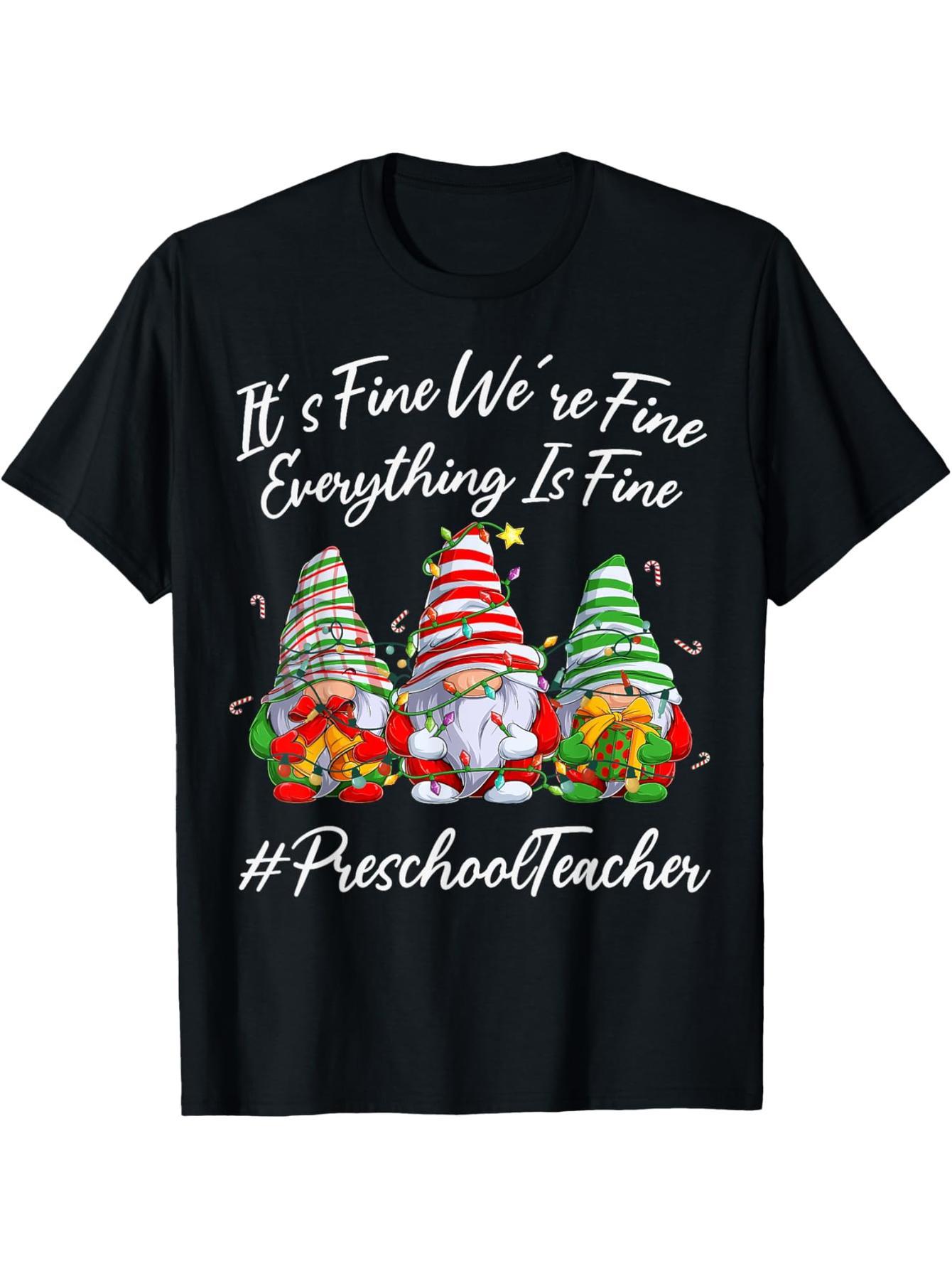 Kindergarten Teacher Team All is Well Christmas Midget T-Shirt