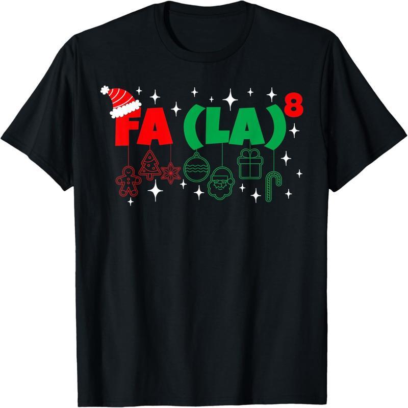 Fun Fa La 8 Christmas Math Teacher Christmas Party T-Shirt