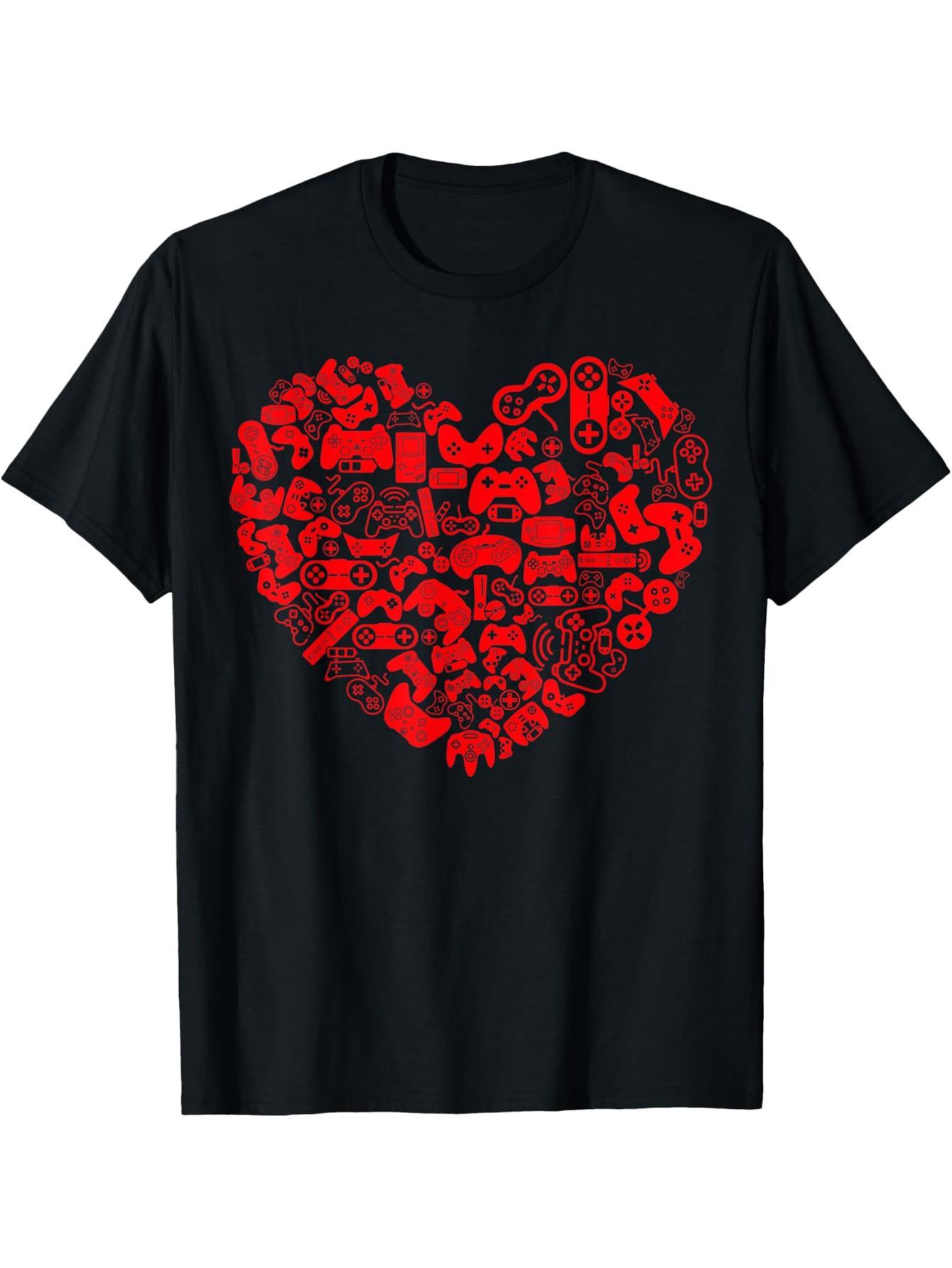 Video Gamer Heart Controller Valentine's Day Boys Girls Boys, Girls T-Shirts