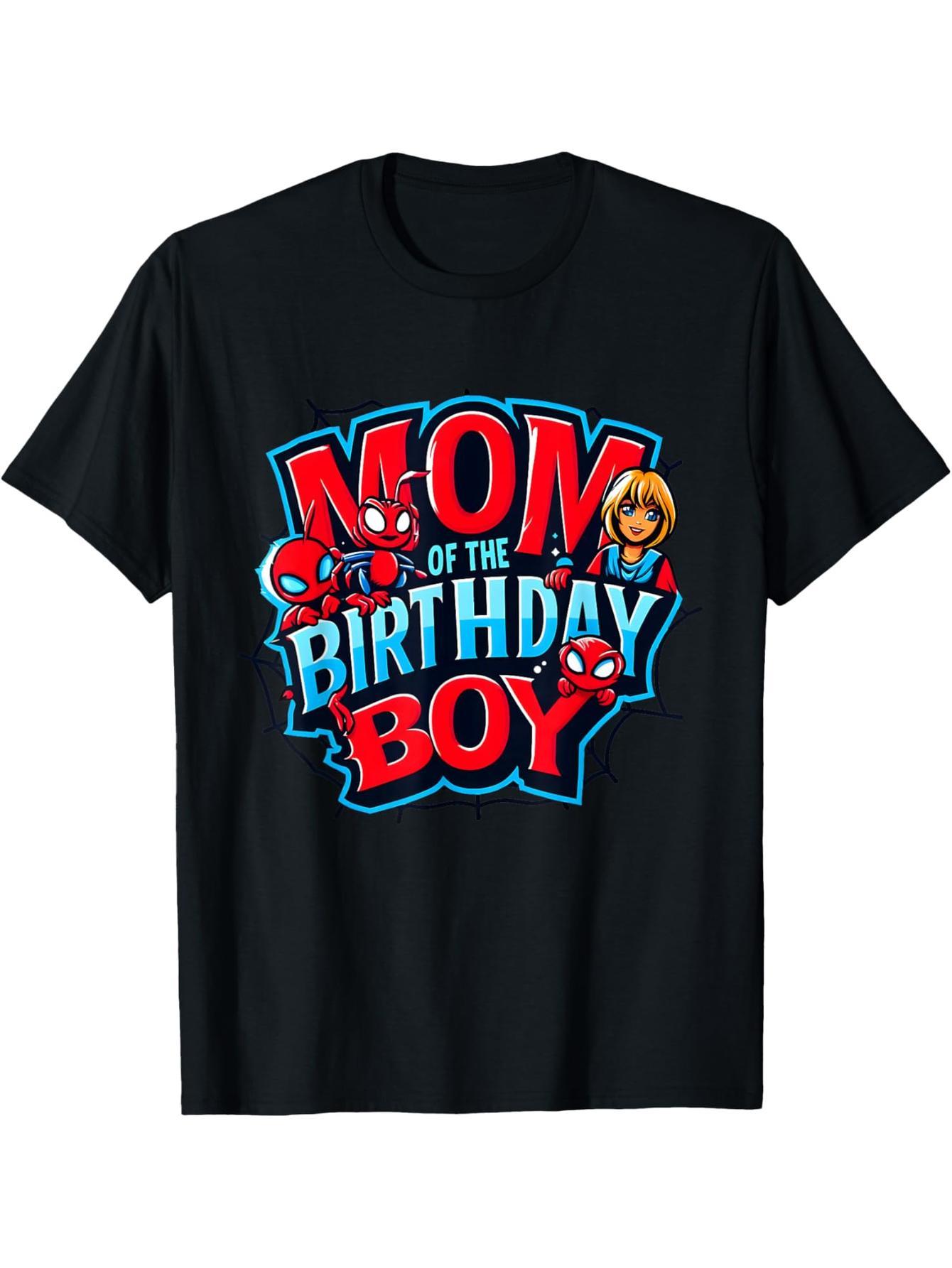 Mom Birthday Boy Spider Family Match T-Shirt