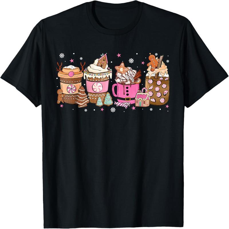 Christmas Latte Coffee Lovers Gingerbread Christmas Teacher T-Shirt