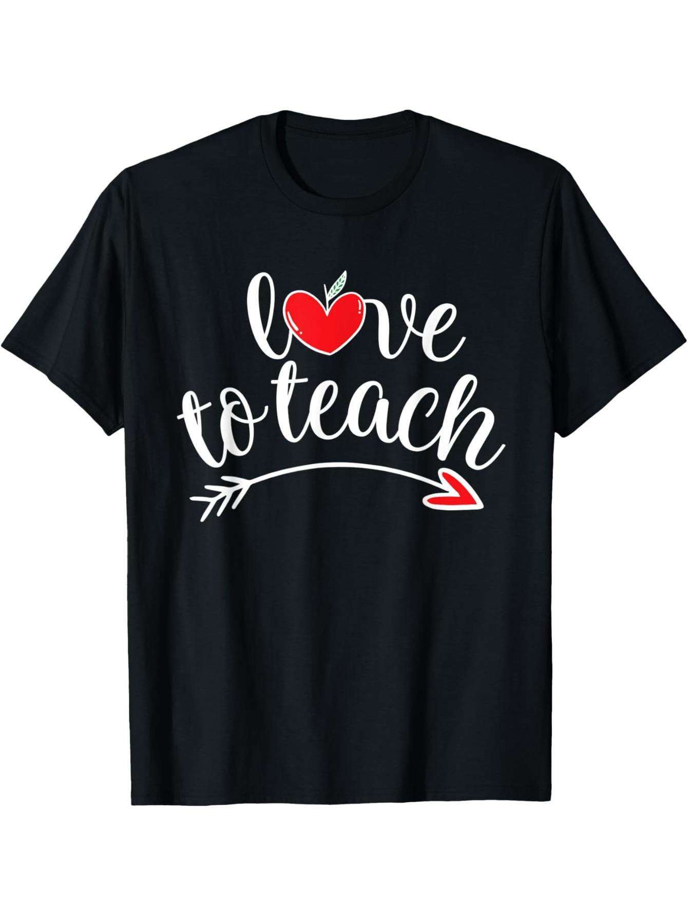 Love Teaching Valentine's Day Shirt Teacher Heart Gift T-Shirt