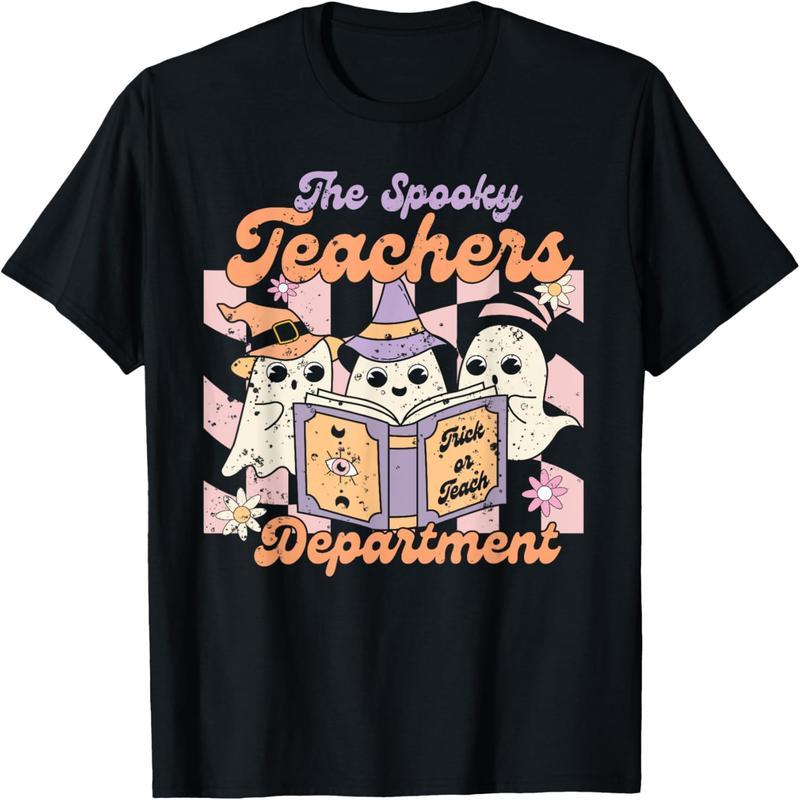 Horror Teacher Department Halloween Ghost Teacher T-Shirt