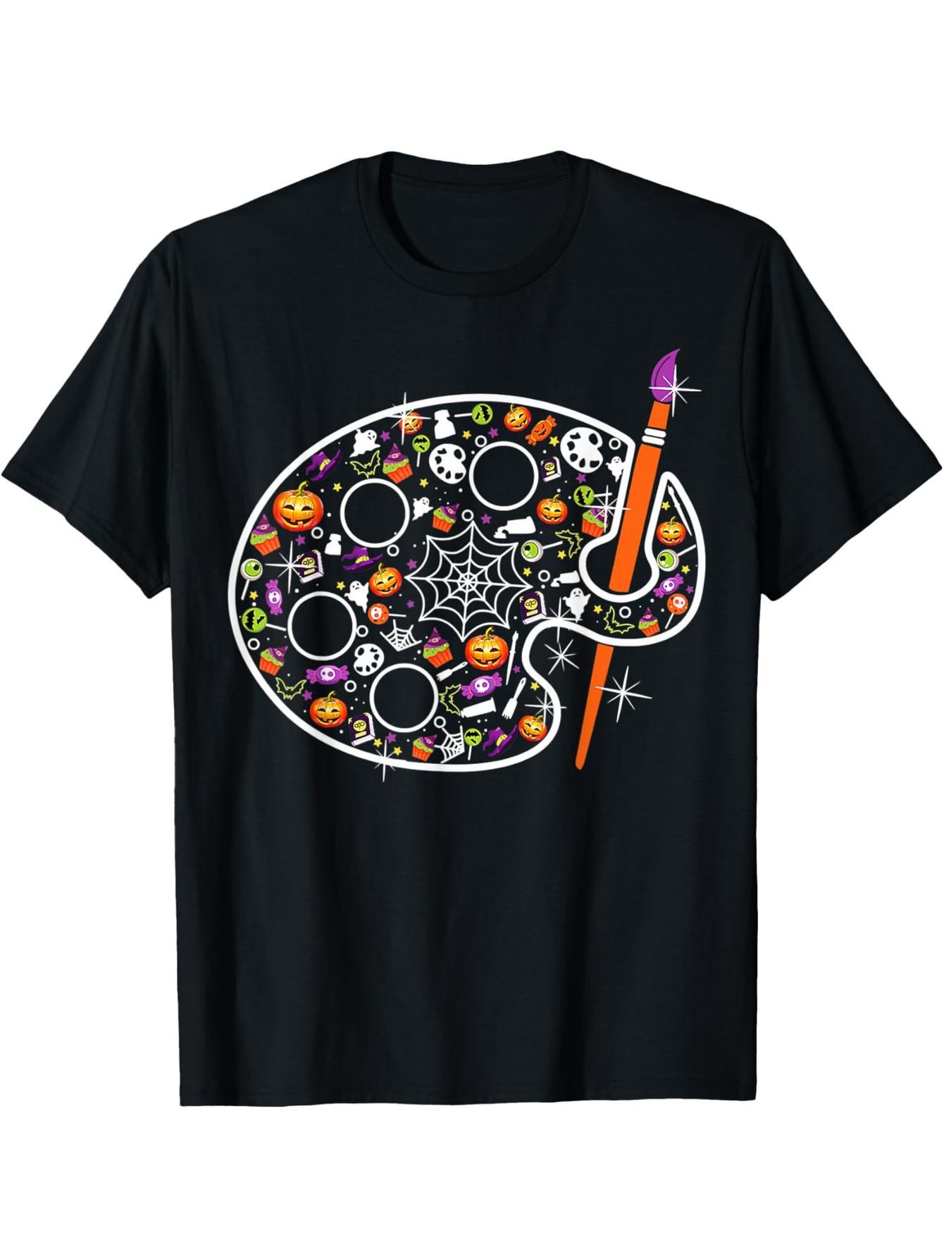 Funny Art Teacher Pumpkin Horror Halloween Costume T-Shirt