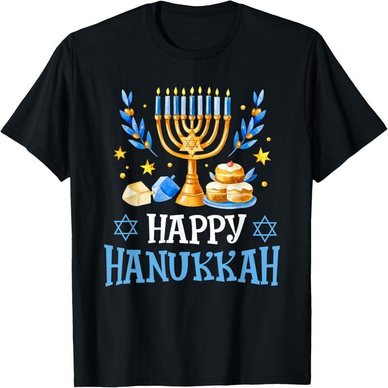 Happy Hanukkah Candlestick Gyro Ugly Hanukkah Boys, Girls Women's Men's T-Shirt