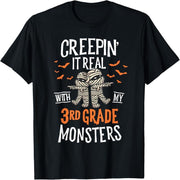 Crawling Halloween Teacher T-Shirt with My Third Grade Monster