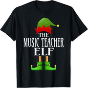 Music Teacher Elf Christmas Fun Family Combo Christmas T-Shirt