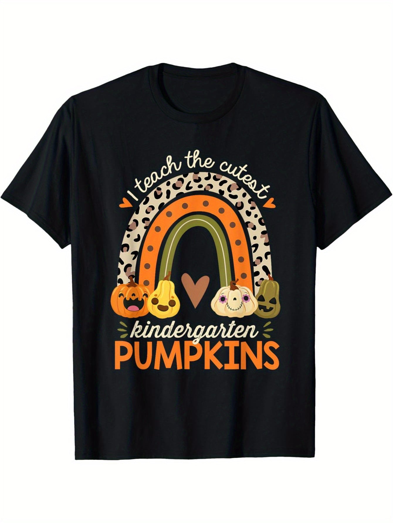 I Teach the Cutest Kindergarten Pumpkin Halloween Teacher T-Shirt