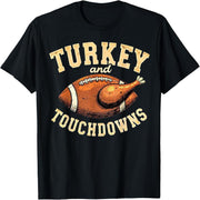 Thanksgiving Turkey and Touchdown Football Boys T-Shirt