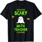 Horror Math Teacher Costume Halloween Lazy Easy Christmas T-Shirt