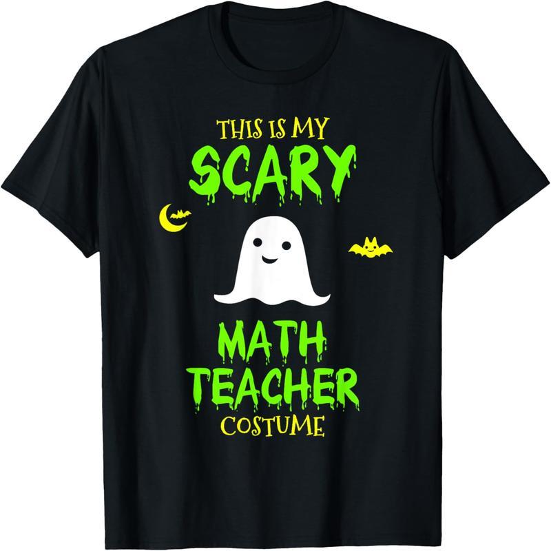 Horror Math Teacher Costume Halloween Lazy Easy Christmas T-Shirt
