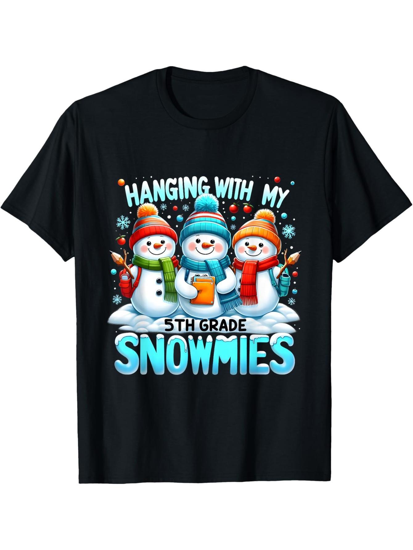 Christmas Teacher T-Shirt with My 5th Grade Snowmies