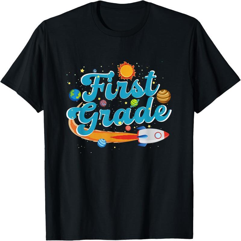 Back to School Outer Space Teacher First Grade Solar System T-Shirt