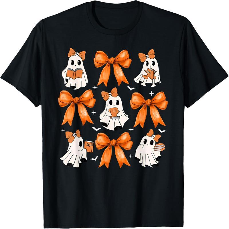 Trick or Treat Coquettish Bow Ghost Horror Teacher Halloween T-Shirt