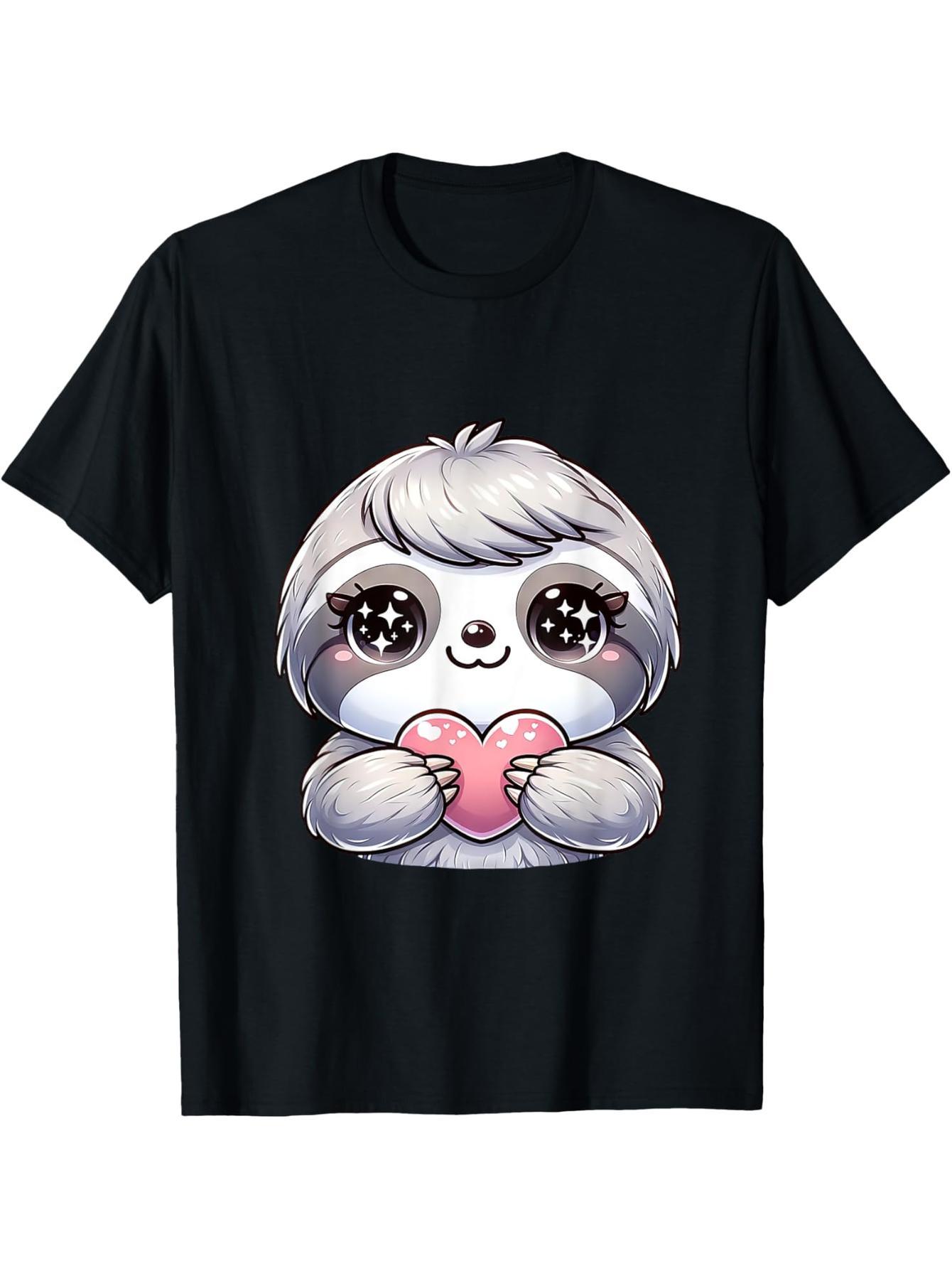 Kawaii Cute Sloth Valentine's Day Boy, Girl Teen Girl Otaku T-Shirt