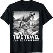 Cat and dinosaur selfie, funny cat gift T-shirt for cat dad and cat mom