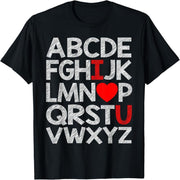 Letters ABC I Love You, Fun Valentine's Day Heart Gift T-Shirt