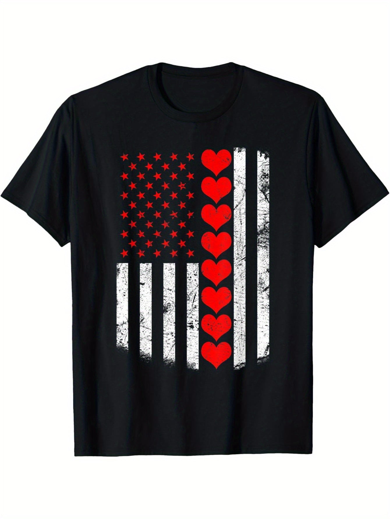 American flag heart-shaped Valentine's Day T-shirt
