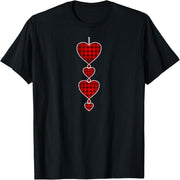 Cool Buffalo Lumberjack Plaid Valentine's Day Heart Gift T-Shirt