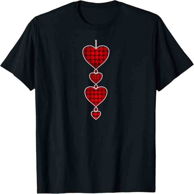 Cool Buffalo Lumberjack Plaid Valentine's Day Heart Gift T-Shirt