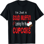 Boys Valentine's Day Shirt Just A Stud Muffin Cupcake T-Shirt