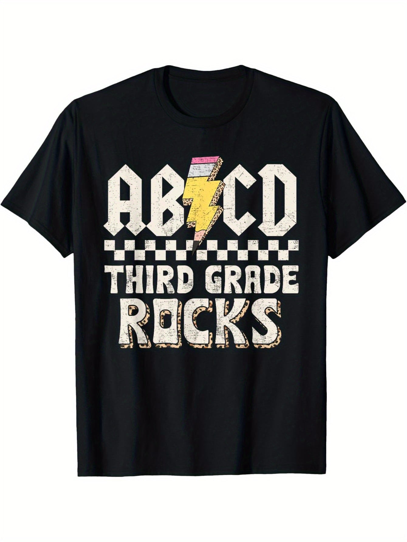 ABCD 3rd Grade Rock Back to School 3rd Grade Teacher Boys, Girls T-Shirt