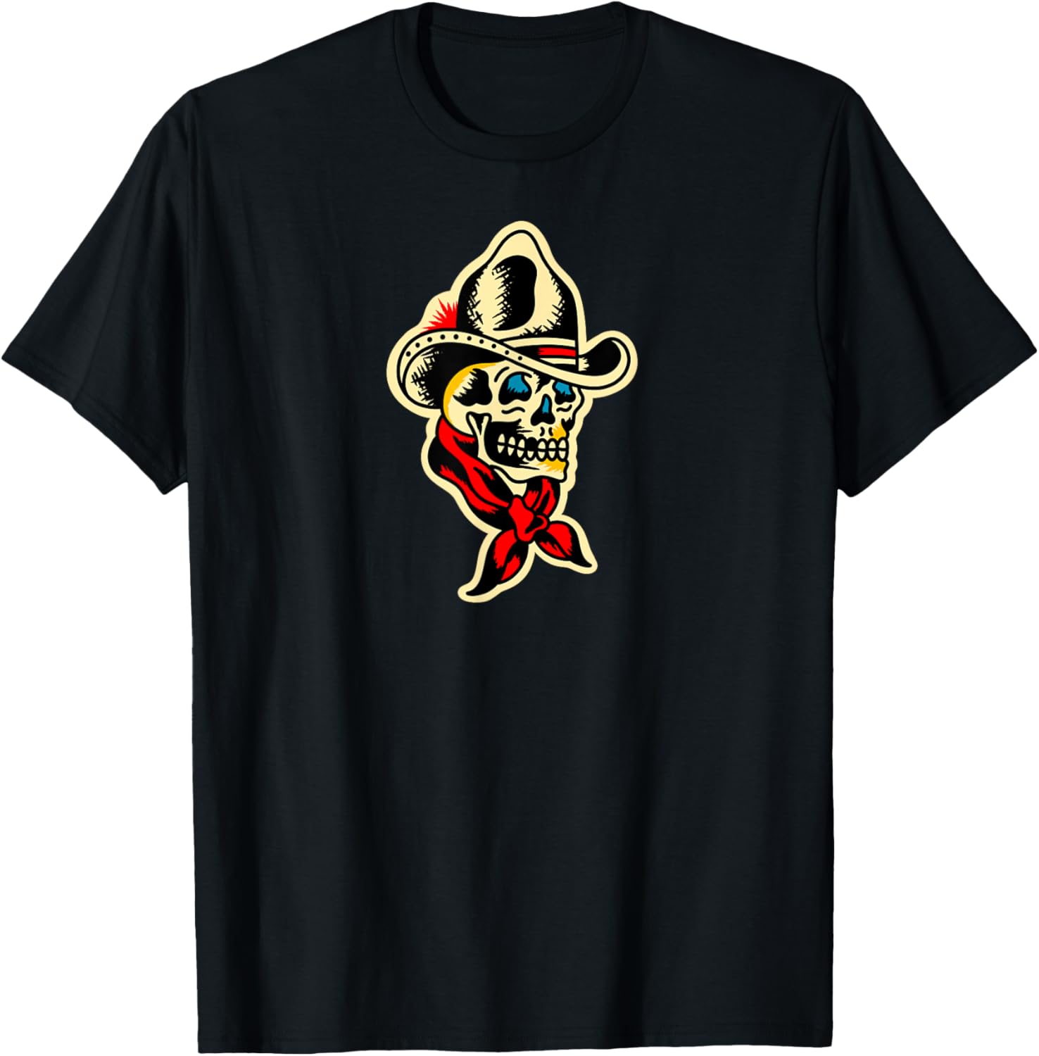 Traditional Cowboy Skull Tattoo T-Shirt