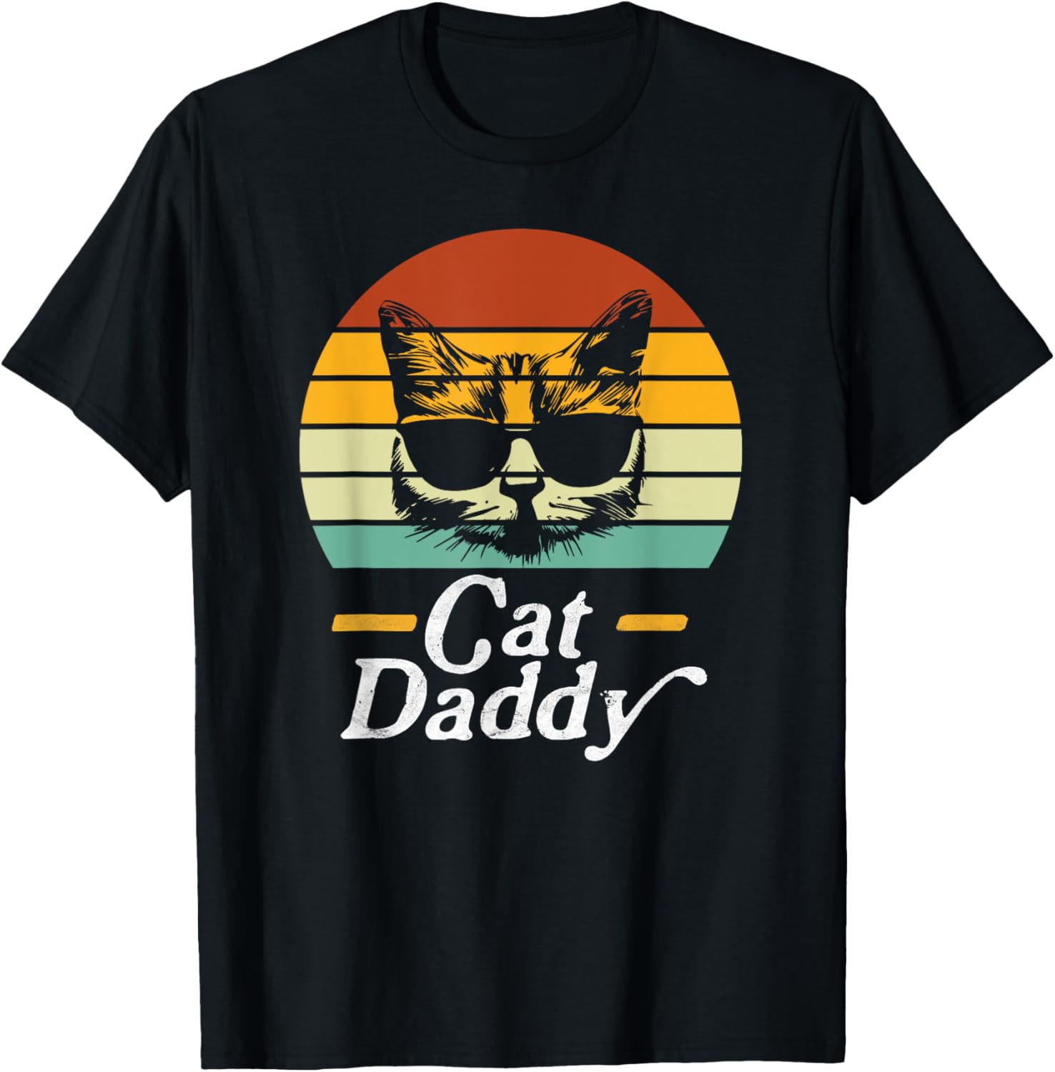 Cat Daddy Vintage Eighties Style Gifts Cat Retro Distressed T-Shirt