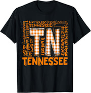 Tennessee State Flag Orange Plaid TN T-Shirt