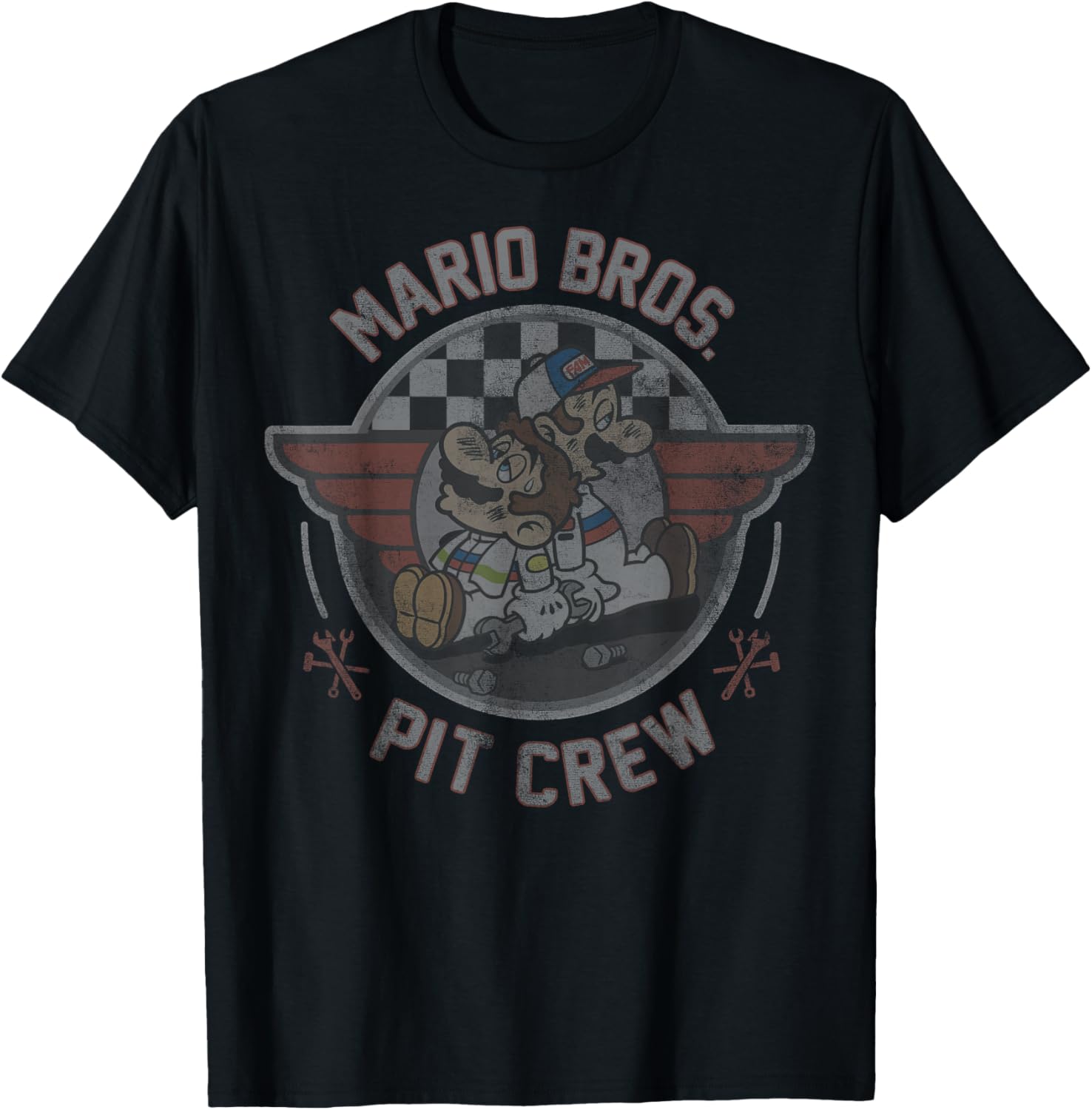 Mario Kart Mario & Luigi Mario Bros. Pit Crew Fade T-Shirt