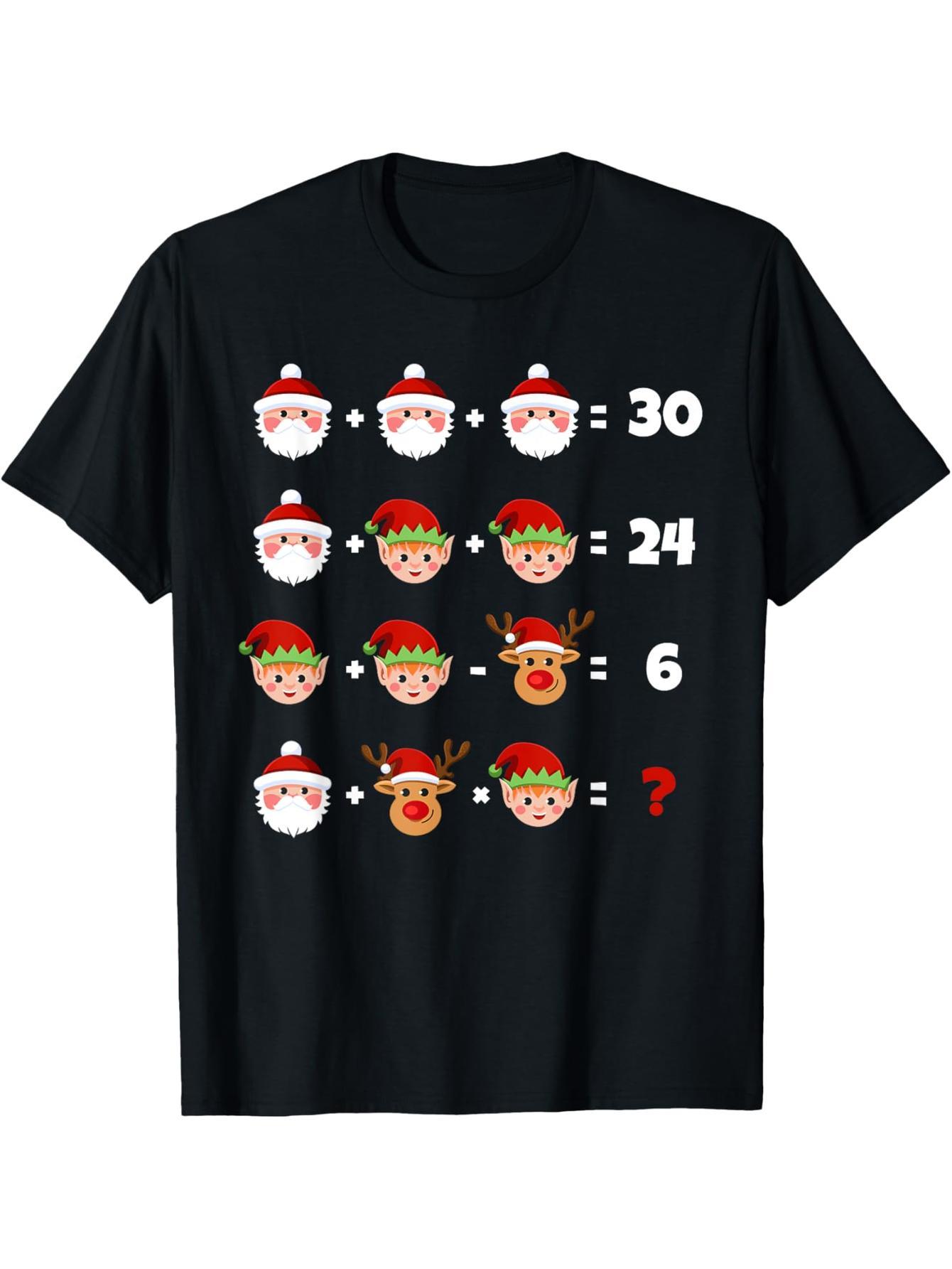 Funny Math Teacher Merry Christmas Operation Order Quiz T-Shirt