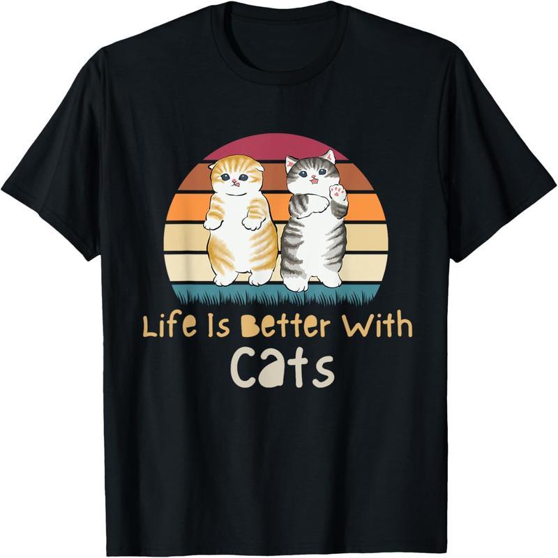 Valentine's Day cat lovers' lives are better because of cats Mother's Day T-shirt