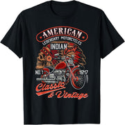 Funny Vintage American Motorcycle Indian Old Rider T-Shirt