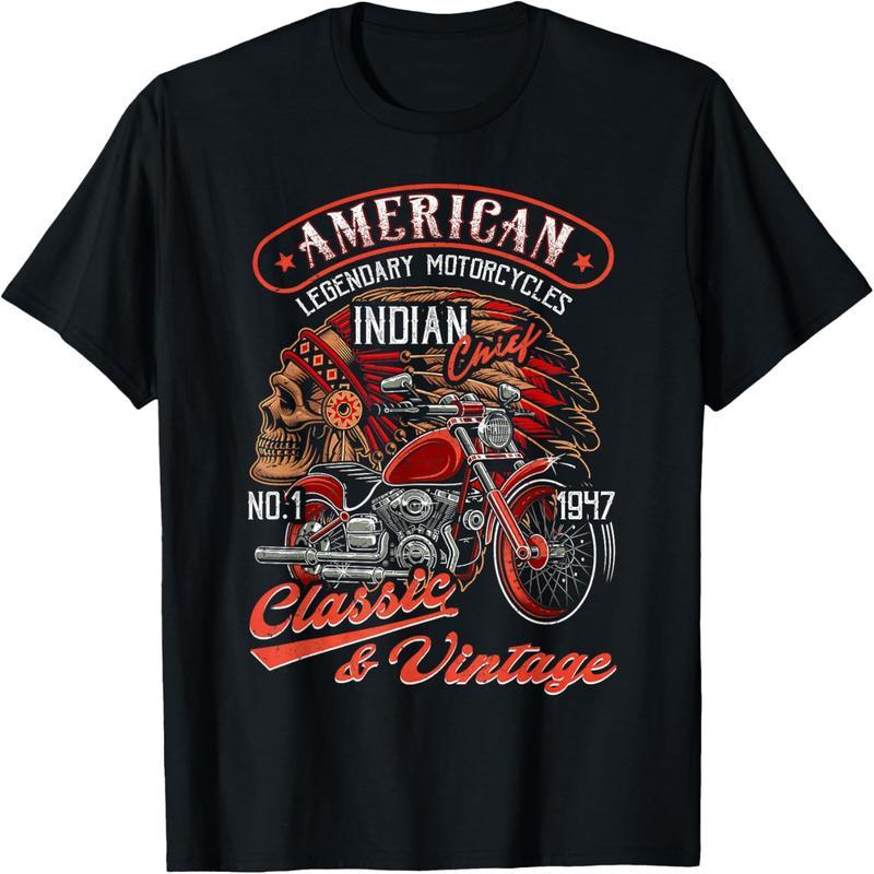 Funny Vintage American Motorcycle Indian Old Rider T-Shirt
