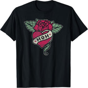 Mom Rose Heart Tattoo T-Shirt Valentine's Day Mother's Day T-Shirt