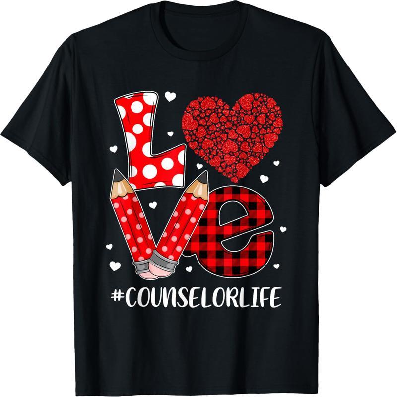 Fun plaid love LOVE consultant Valentine's Day Christmas T-shirt