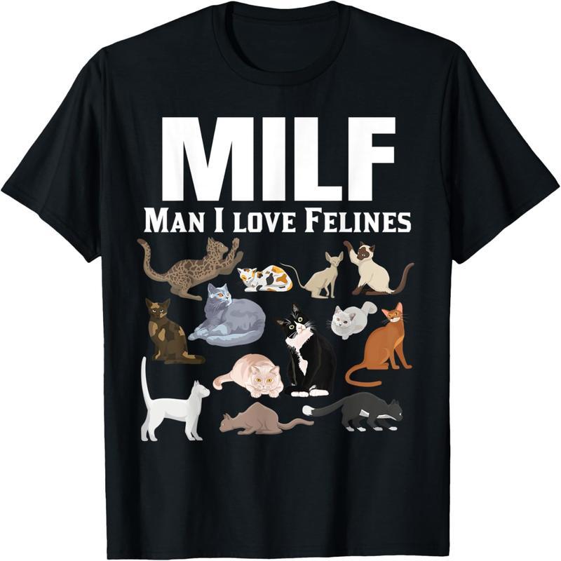 Mature man I love felines funny cat mom dad kitten owner men t-shirt