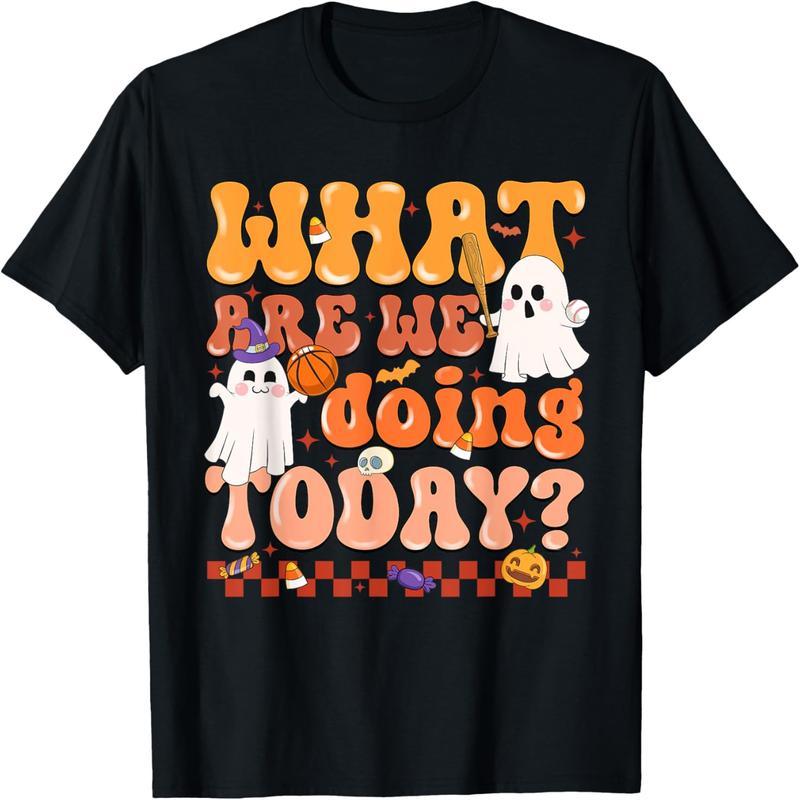 What are we doing today, Halloween sports ghost teacher T-shirt
