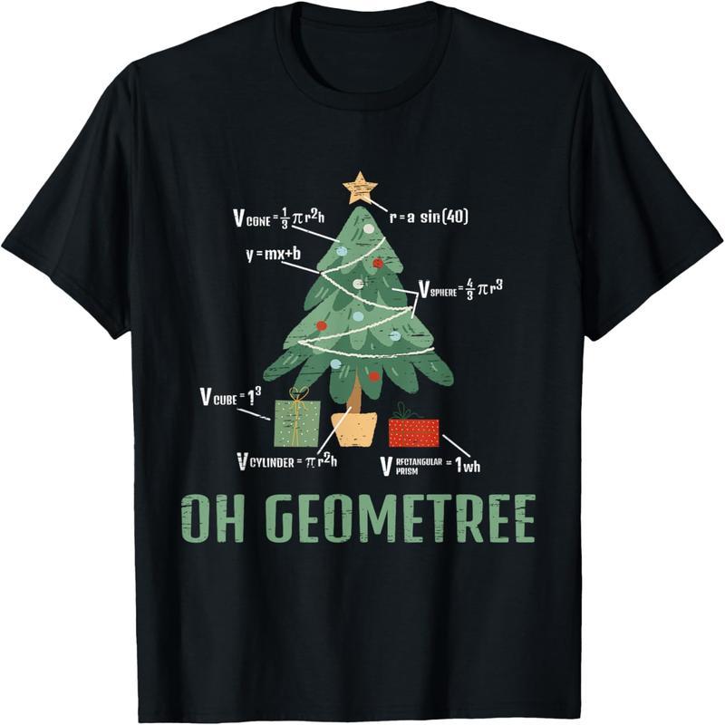 Oh Geometree Mathematician, Math Teacher, Christmas Geometry T-Shirt