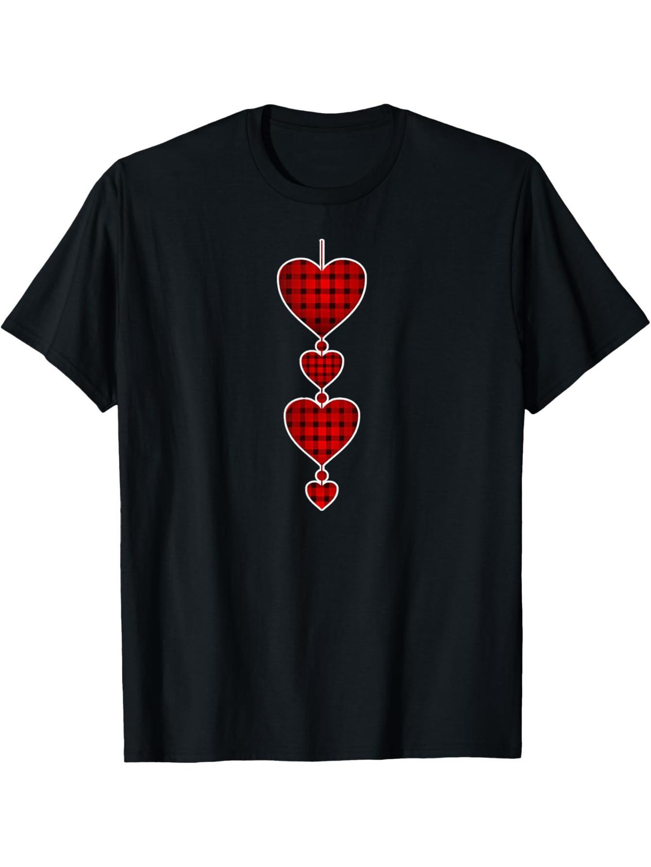 Cool Buffalo Lumberjack Plaid Valentine's Day Heart Gift T-Shirt