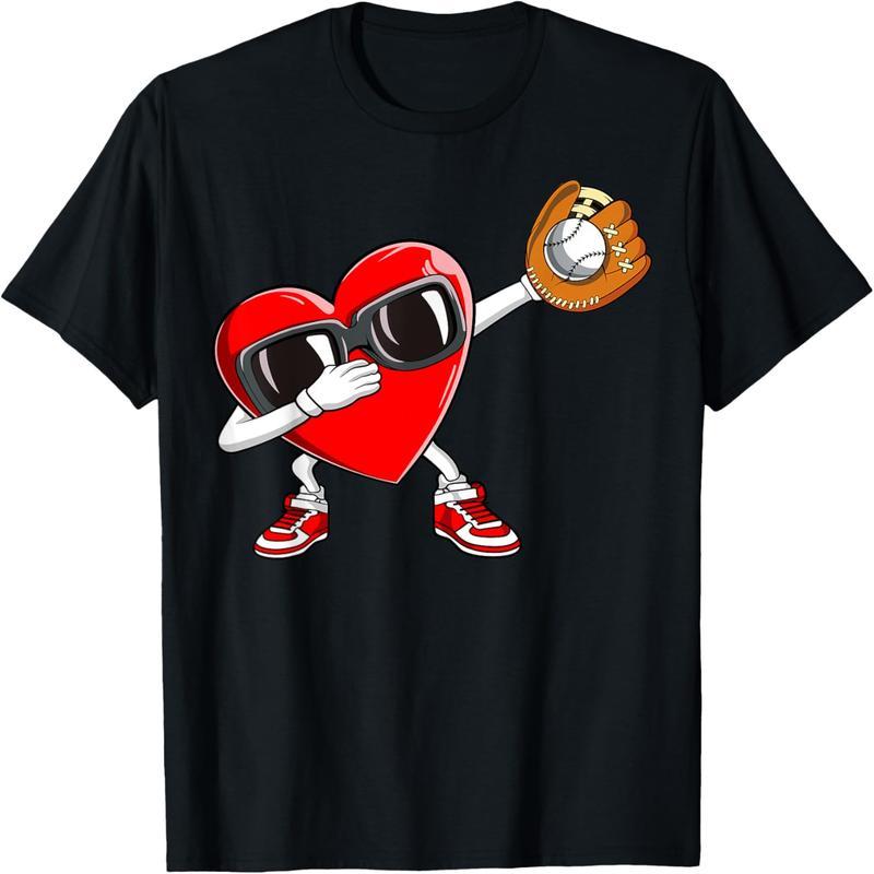 Baseball Valentine's Day Embellished Heart Boys, Girls Boys Baseball T-Shirt